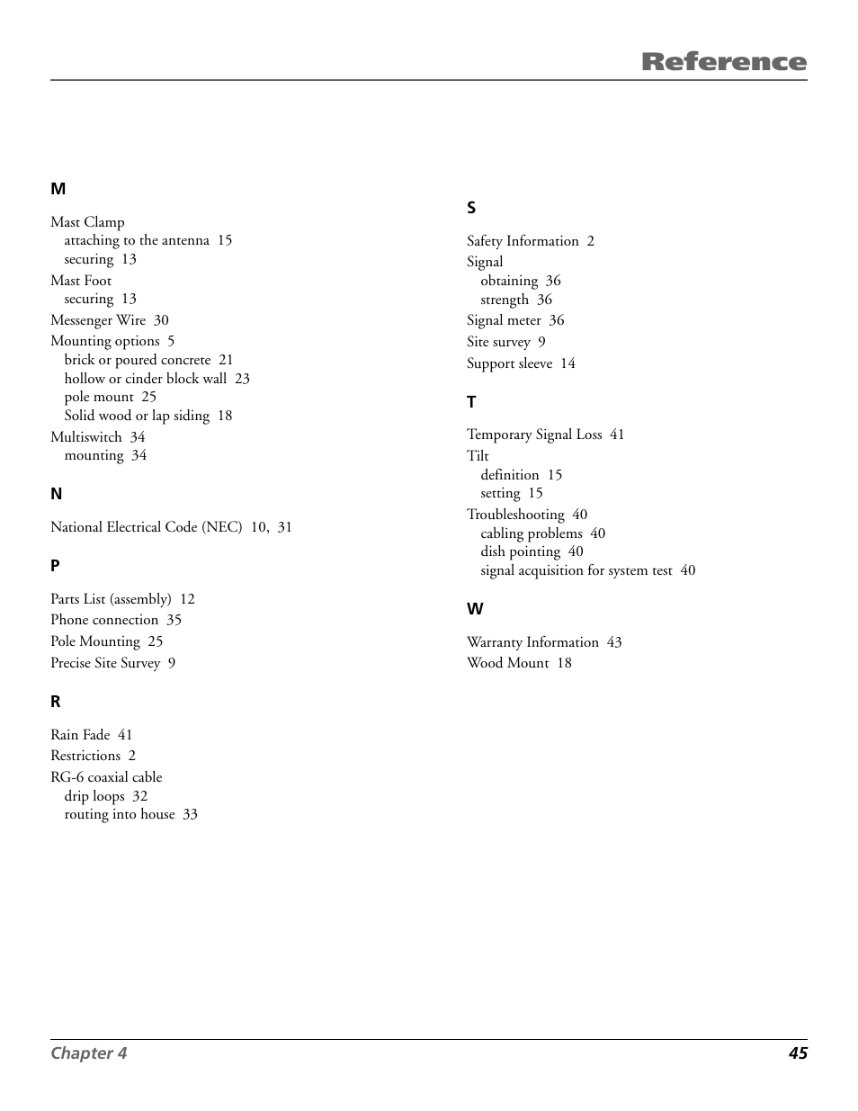 Reference | RCA DIRECTV PLUS 15407690 User Manual | Page 47 / 48