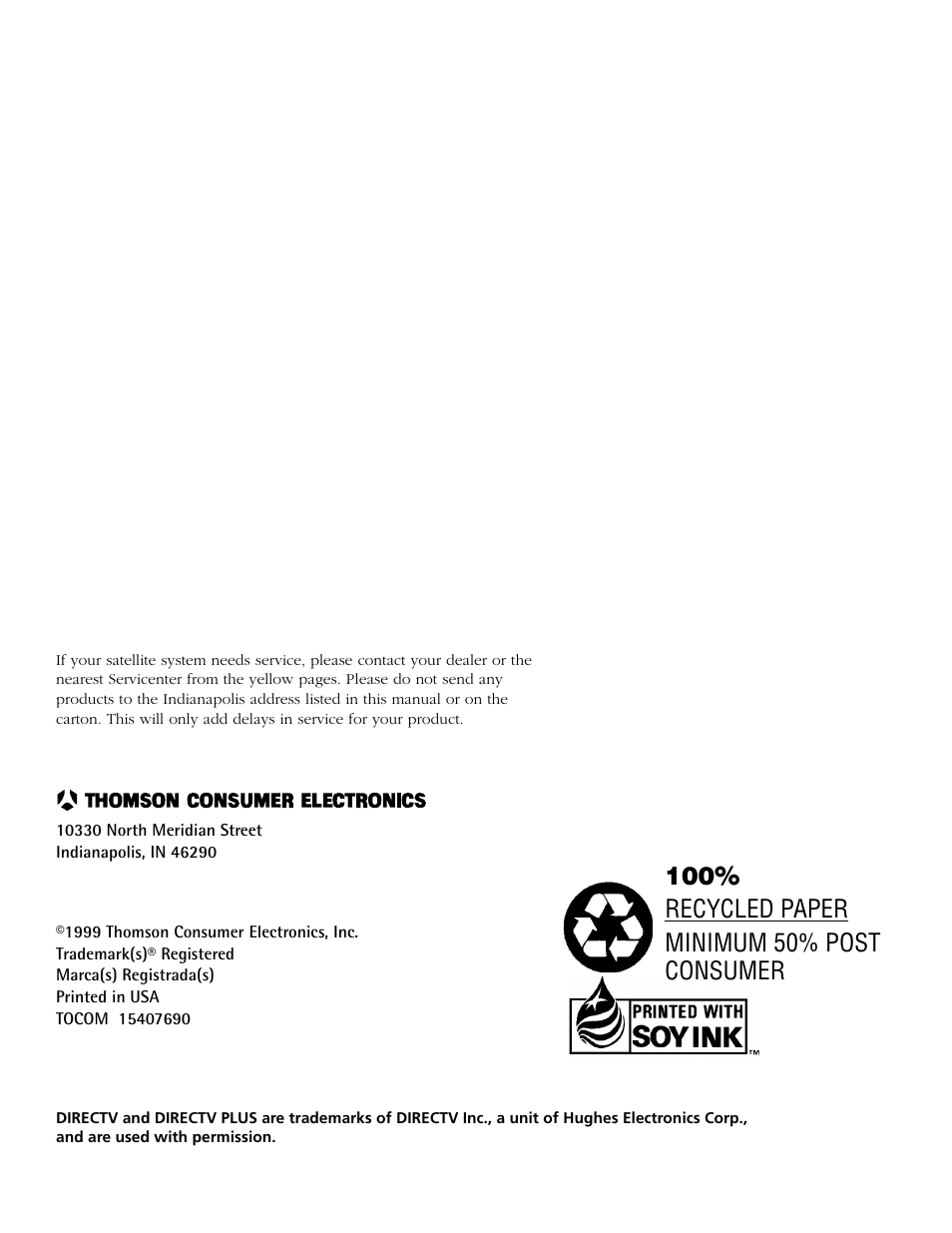 RCA DIRECTV PLUS 15407690 User Manual | Page 48 / 48