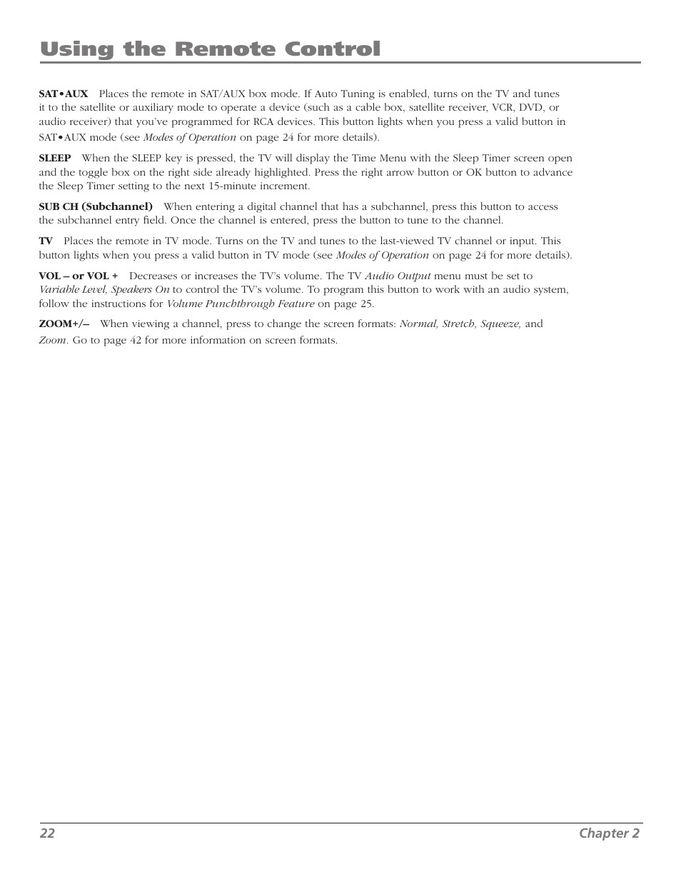 Using the remote control | RCA M50WH92S User Manual | Page 22 / 64