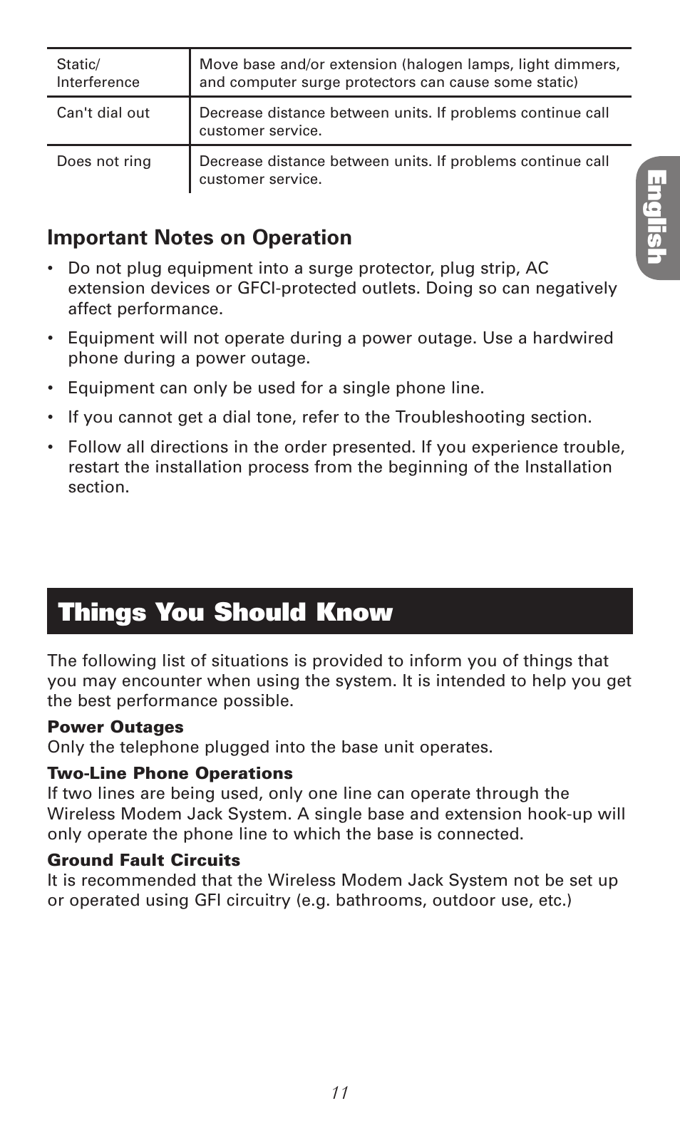 English, Things you should know | RCA RC940 User Manual | Page 11 / 24