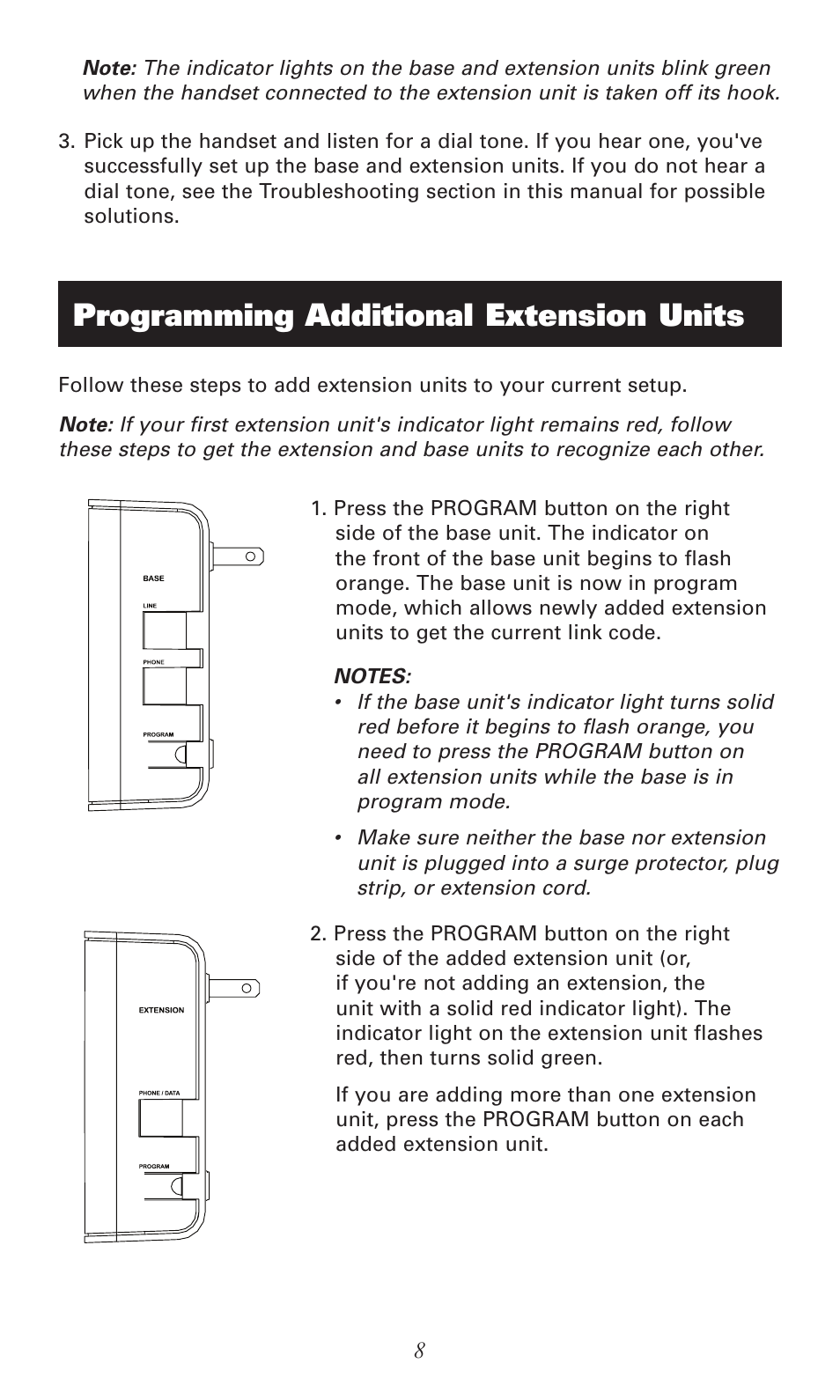 Programming additional extension units | RCA RC940 User Manual | Page 8 / 24