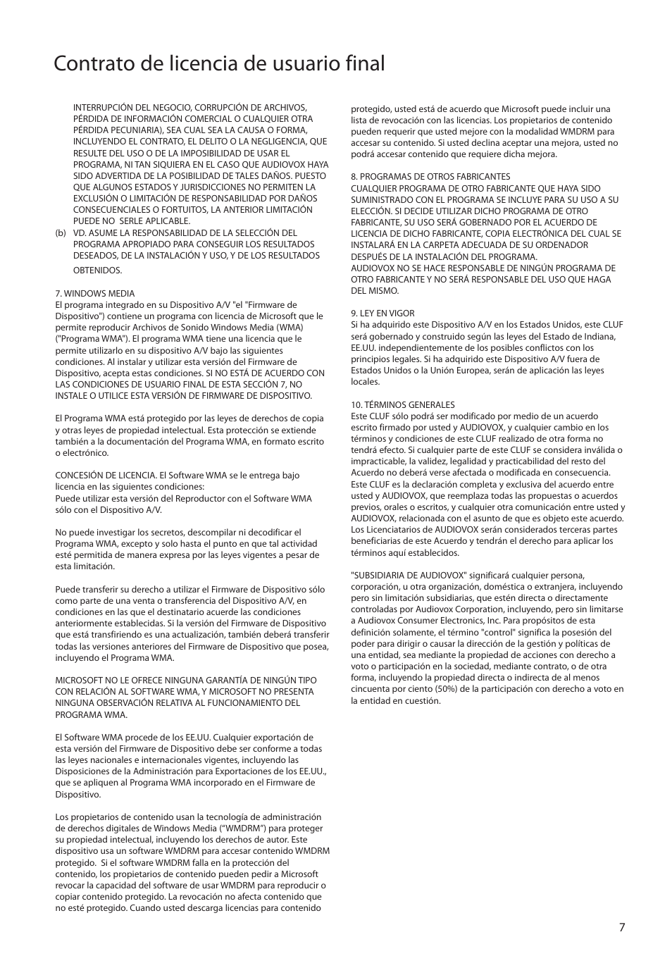 Contrato de licencia de usuario final | RCA M4208RD User Manual | Page 36 / 88