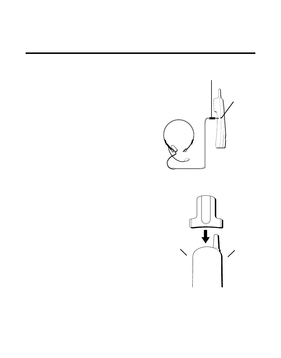 Headset and belt clip operation (optional), Connecting a headset to the handset, Connecting the belt clip | Eadset, Peration, Ptional, Onnecting, Headset, Handset | RCA 26925A User Manual | Page 23 / 64