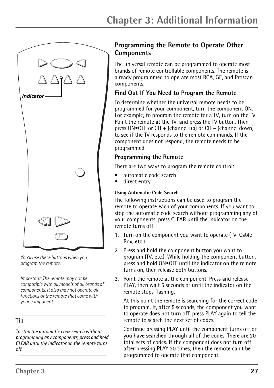 Chapter 3: additional information | RCA RD900W User Manual | Page 29 / 40