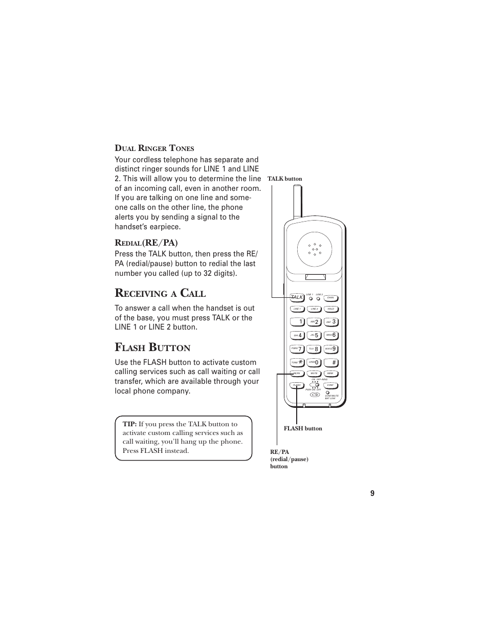 Re/pa), Eceiving, Lash | Utton | RCA 2-9925 User Manual | Page 11 / 28