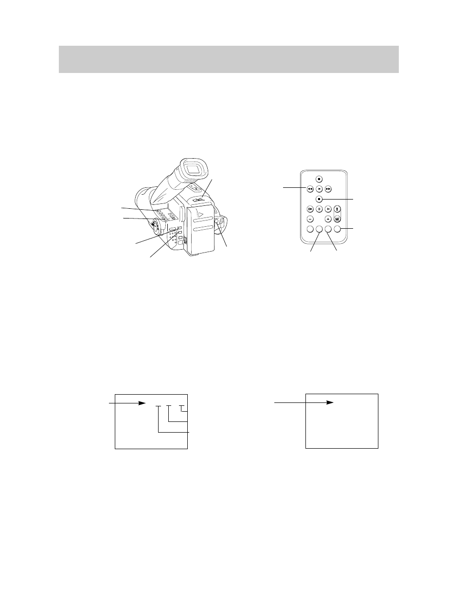 Time counter with memory stop and tape remaining, Time counter, Tape remaining display | Display rec eject rew play ff pause stop | RCA Pro845 User Manual | Page 35 / 52