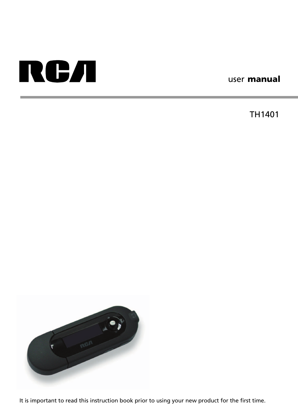 RCA TH1401 User Manual | 40 pages