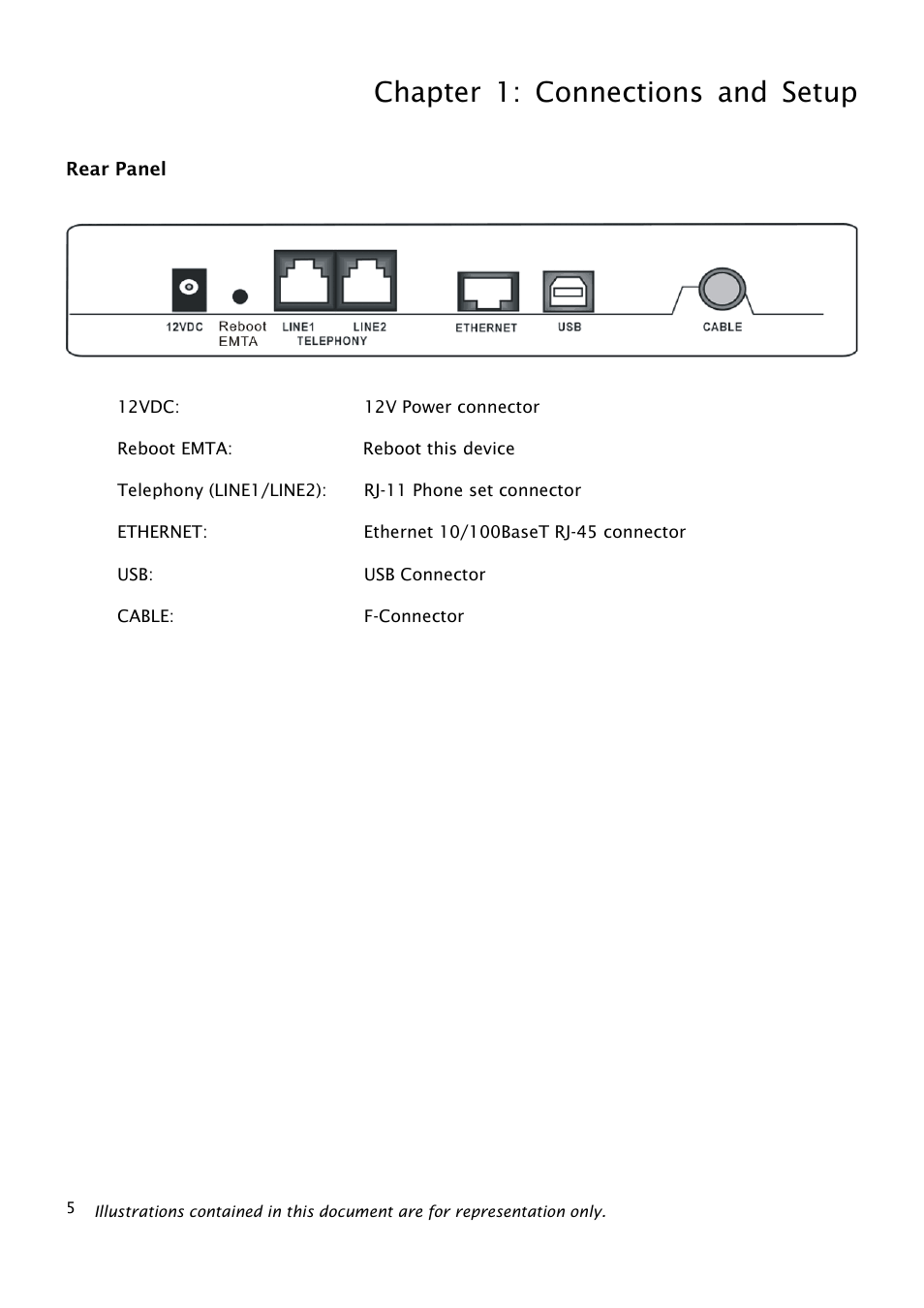 Rear panel, Chapter 1: connections and setup | RCA THG540 User Manual | Page 10 / 36