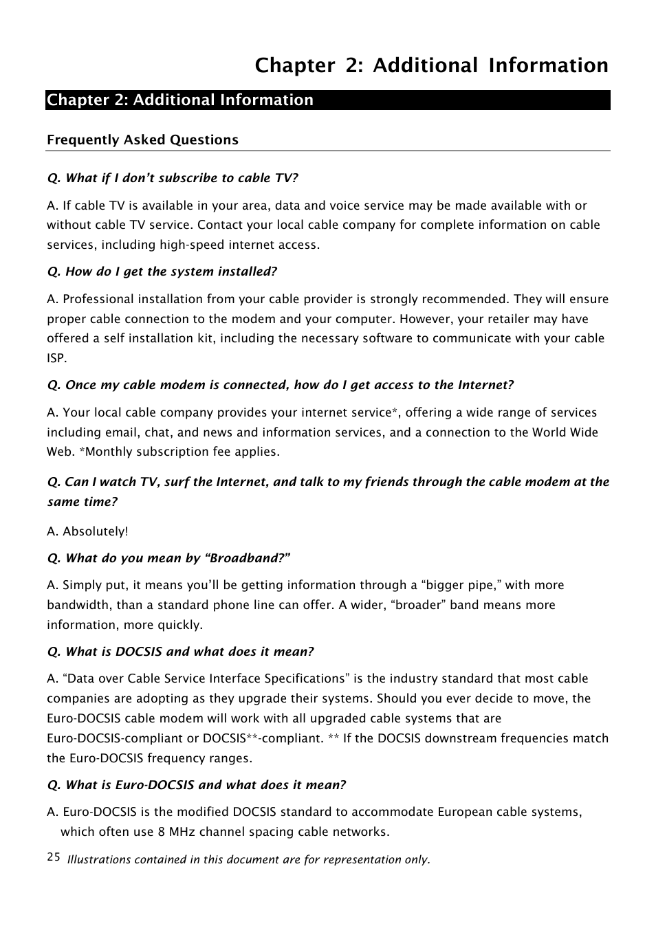 Chapter 2: additional information, Frequently asked questions | RCA THG540 User Manual | Page 30 / 36