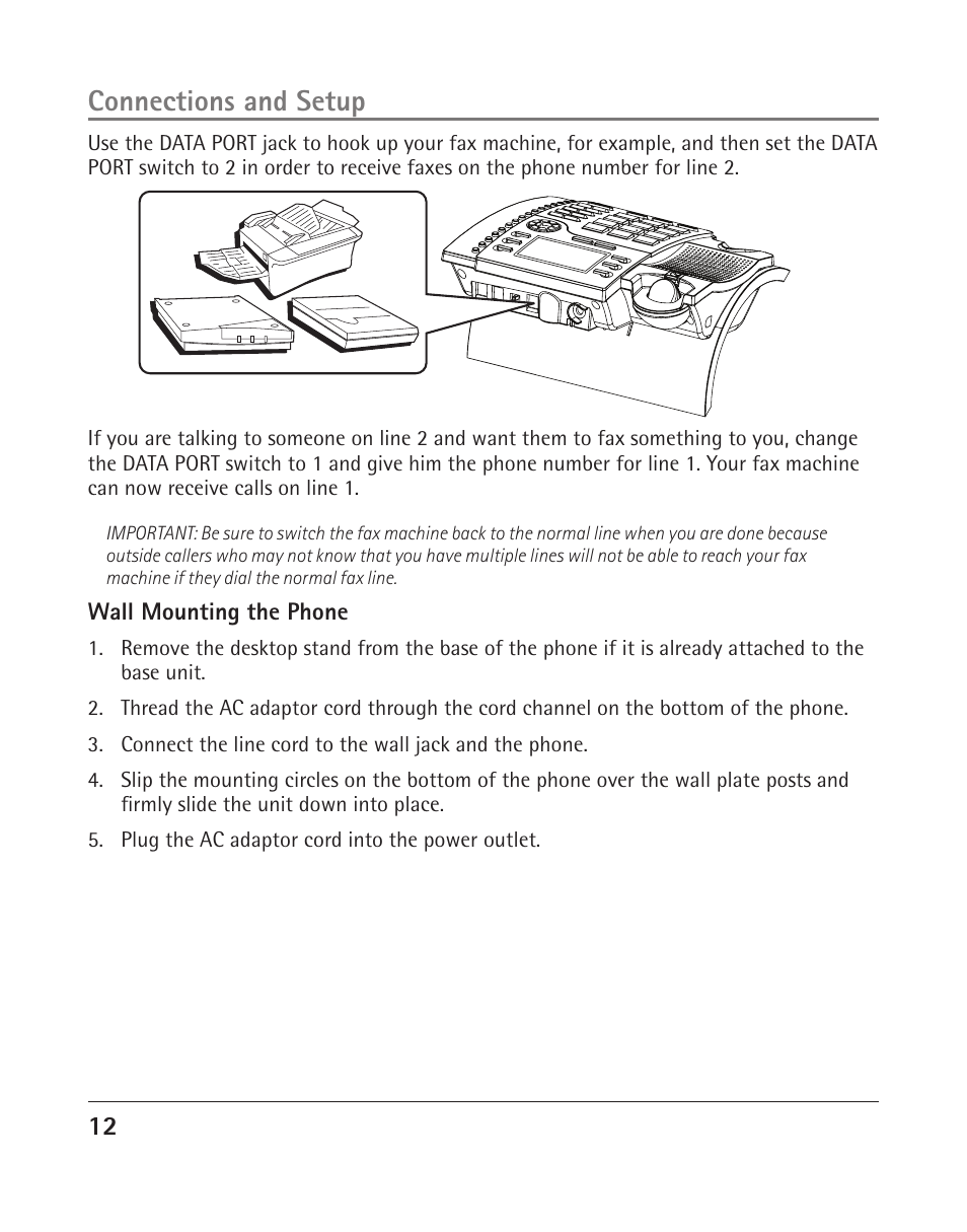 Connections and setup | RCA 25204 User Manual | Page 12 / 76