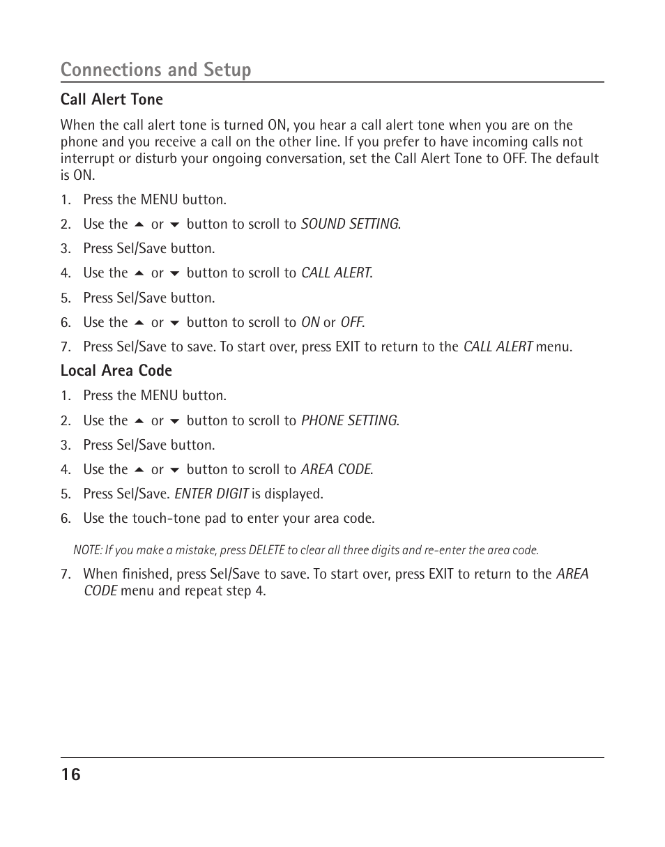 Connections and setup | RCA 25204 User Manual | Page 16 / 76