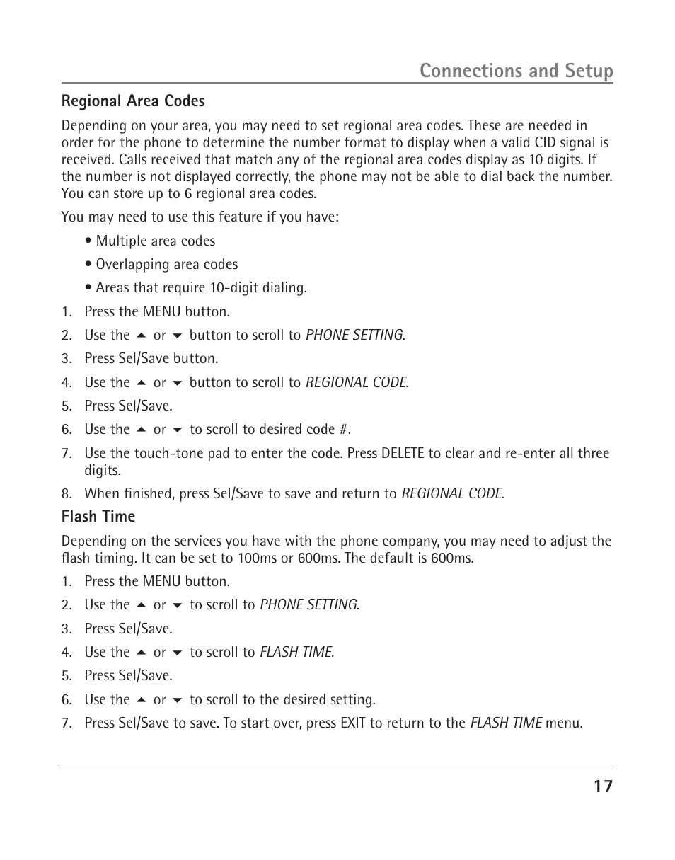 Connections and setup | RCA 25204 User Manual | Page 17 / 76