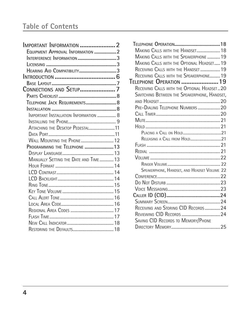 RCA 25204 User Manual | Page 4 / 76