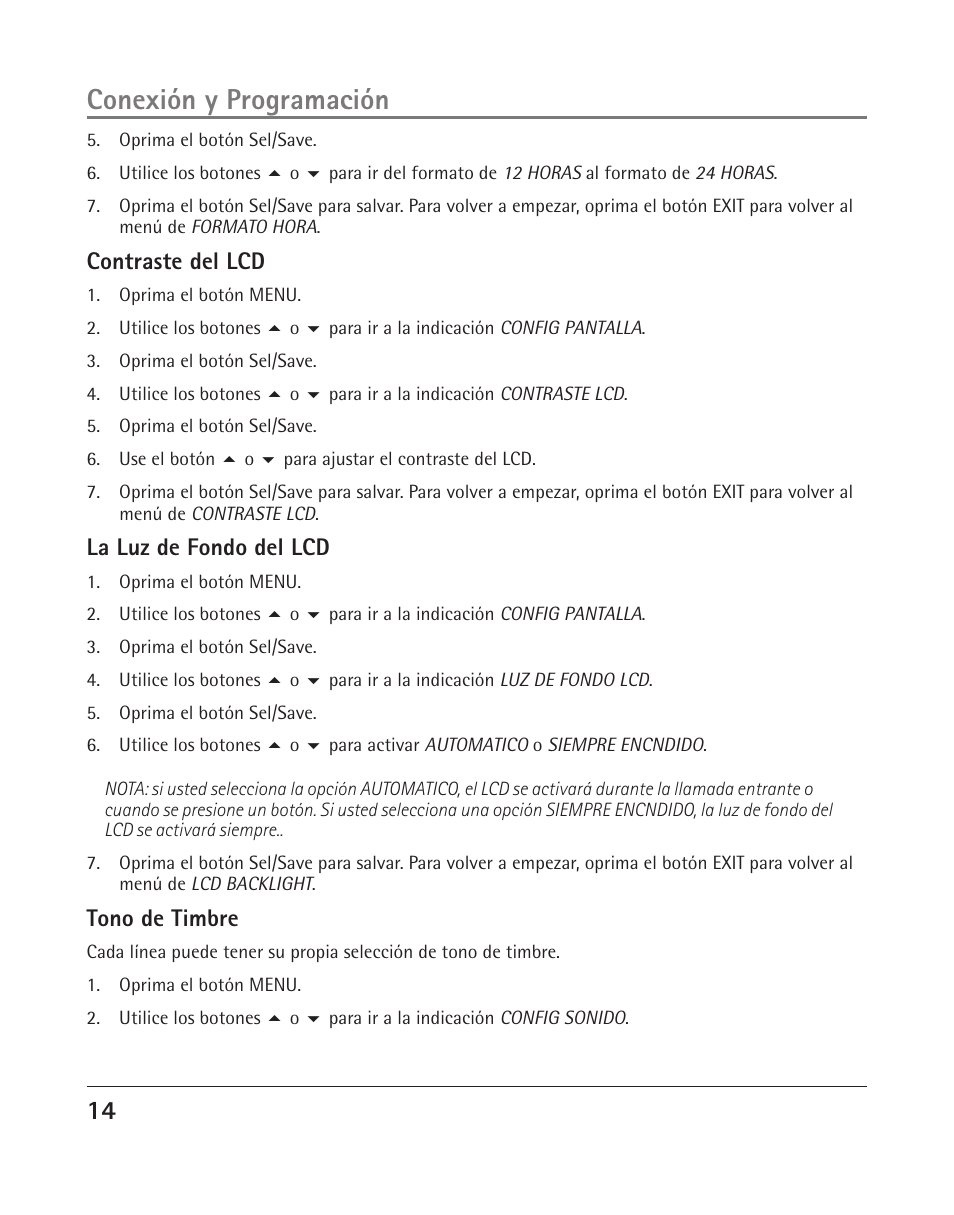 Conexión y programación | RCA 25204 User Manual | Page 52 / 76