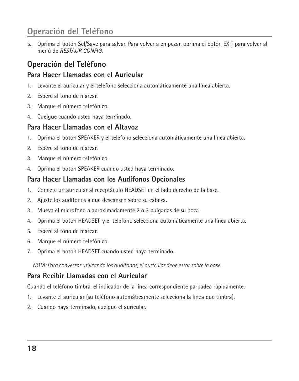 Operación del teléfono | RCA 25204 User Manual | Page 56 / 76