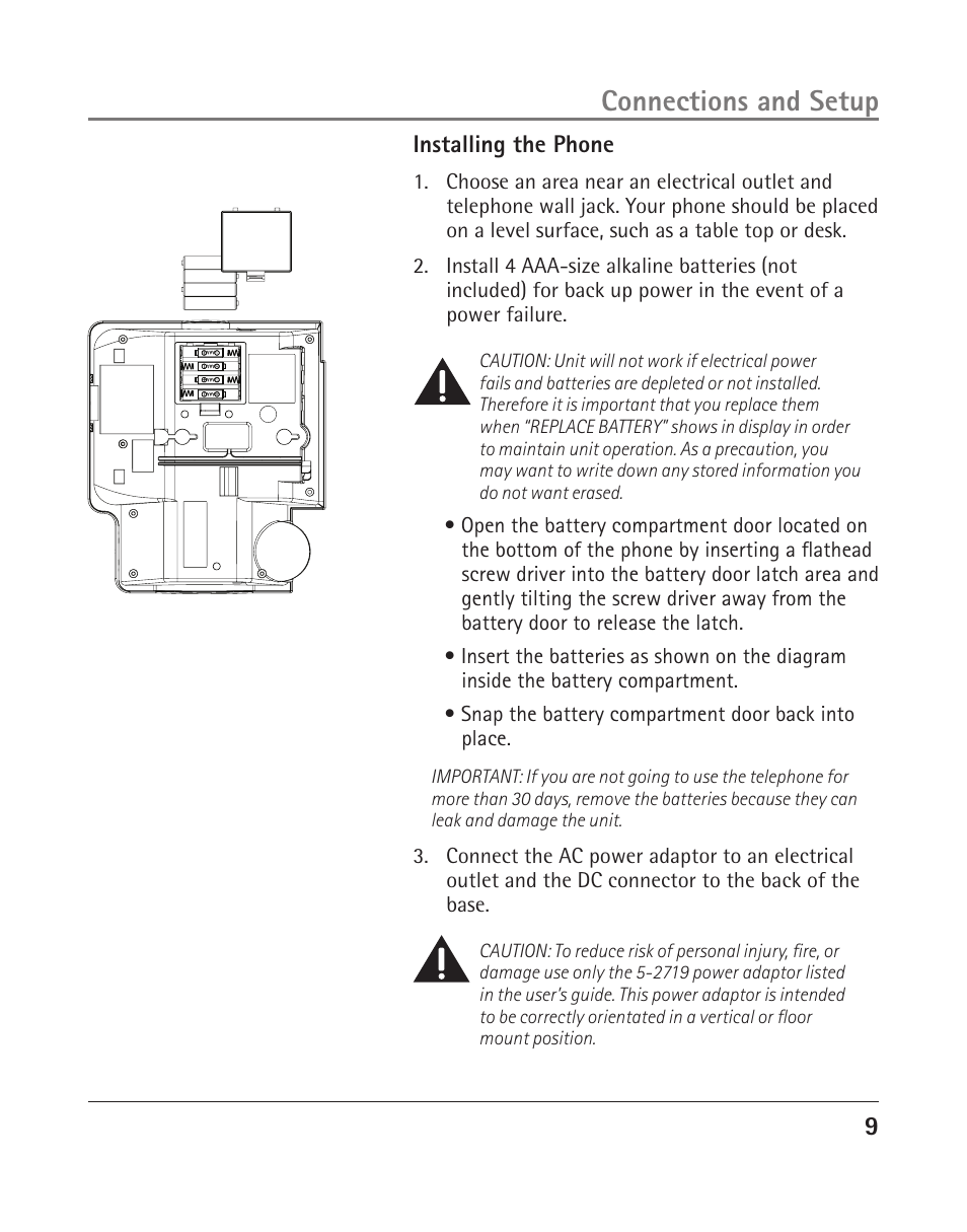 Connections and setup | RCA 25204 User Manual | Page 9 / 76