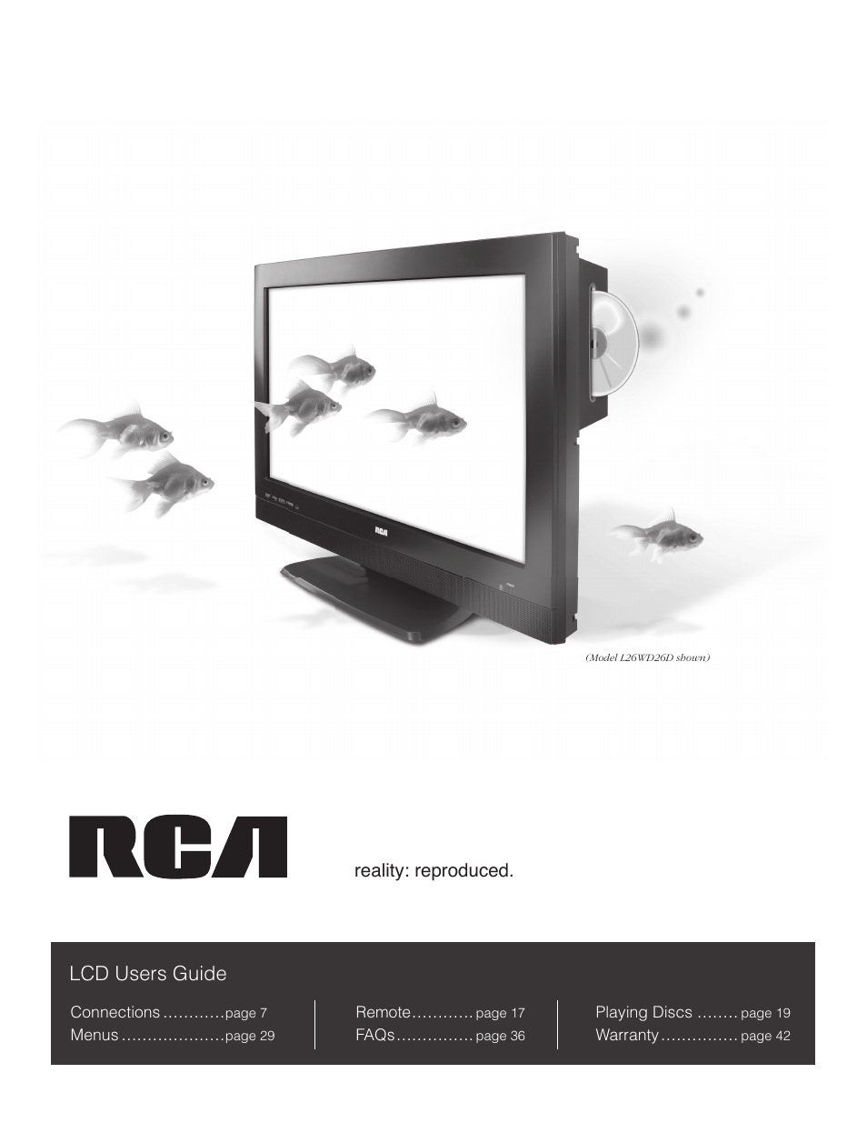 RCA L26WD26D User Manual | 44 pages