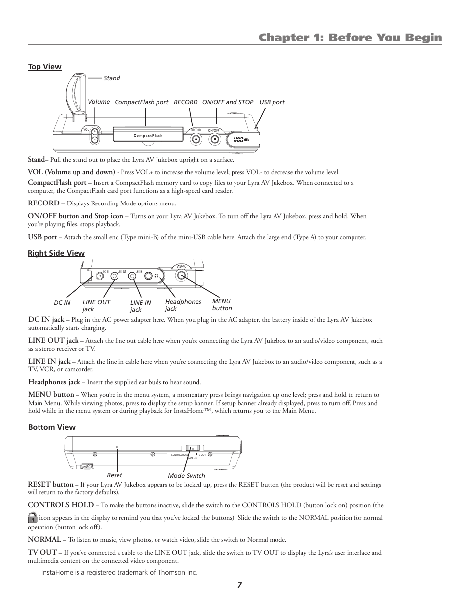 Chapter 1: before you begin | RCA Lyra AV RD2780 User Manual | Page 11 / 46