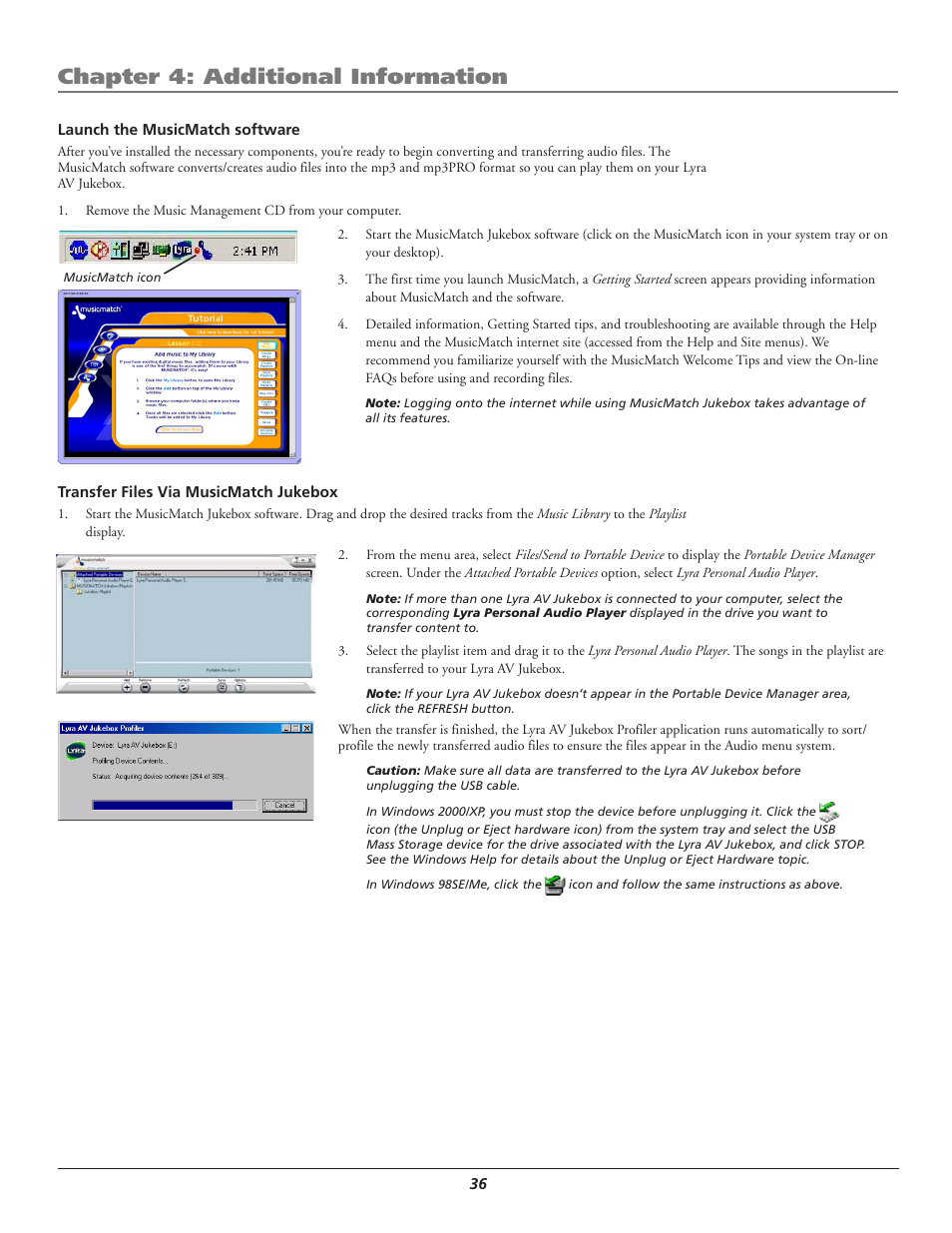 Chapter 4: additional information | RCA Lyra AV RD2780 User Manual | Page 40 / 46