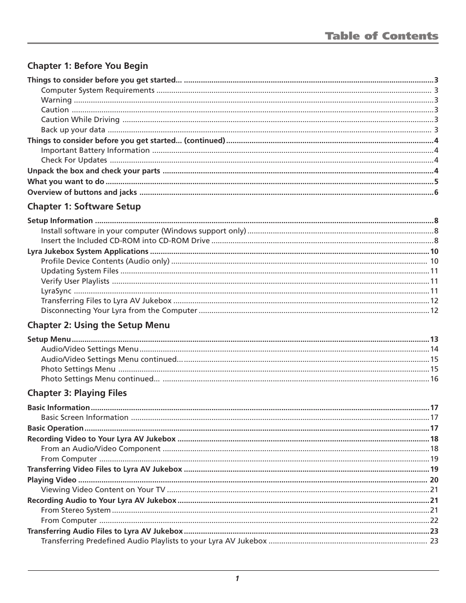 RCA Lyra AV RD2780 User Manual | Page 5 / 46