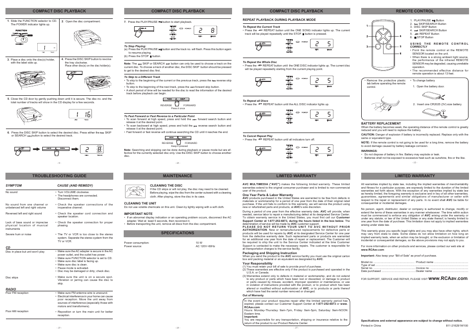 RCA RS22162 S User Manual | Page 2 / 2