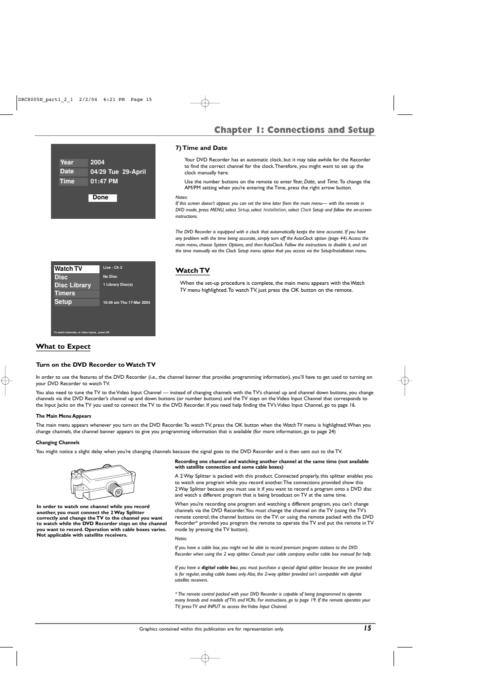 Chapter 1: connections and setup | RCA DRC8005N User Manual | Page 17 / 60
