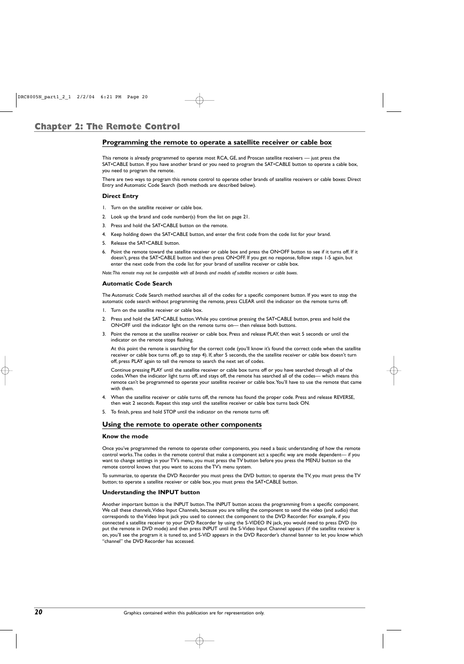 Chapter 2: the remote control | RCA DRC8005N User Manual | Page 22 / 60