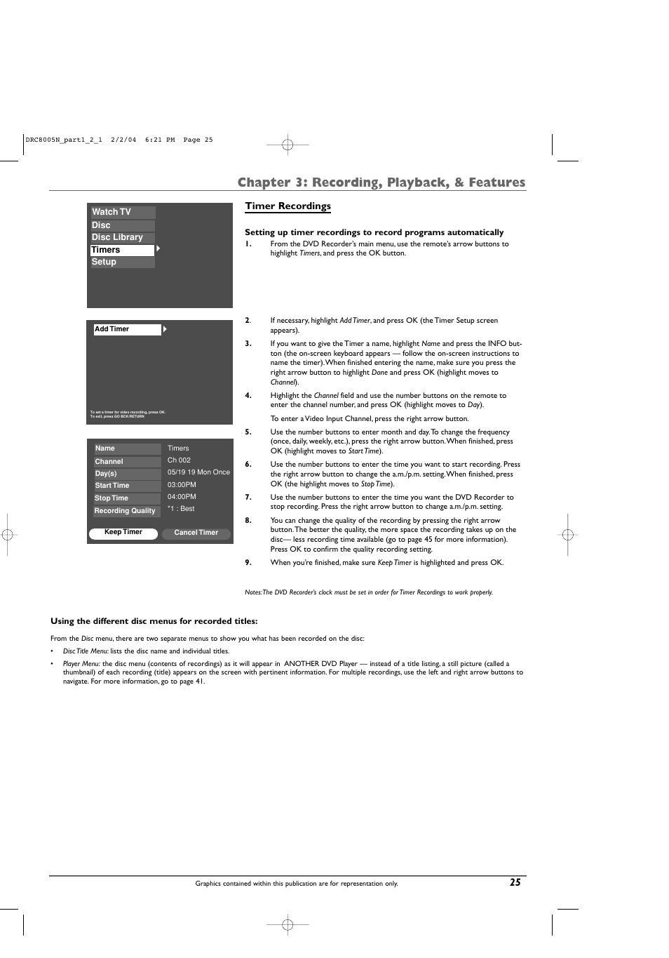 Chapter 3: recording, playback, & features | RCA DRC8005N User Manual | Page 27 / 60