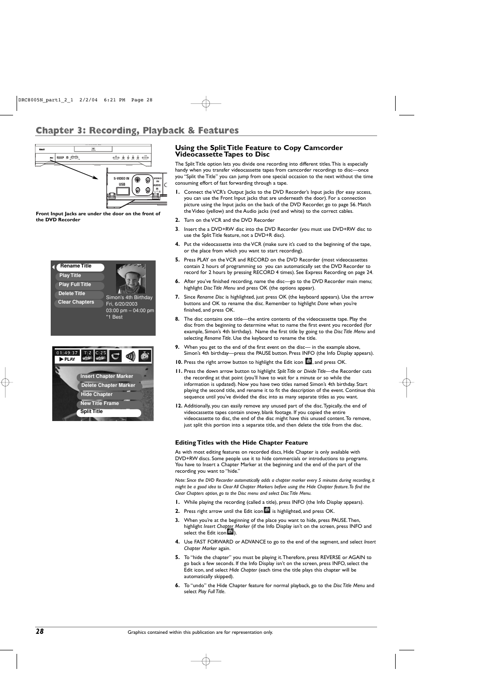 Chapter 3: recording, playback & features | RCA DRC8005N User Manual | Page 30 / 60