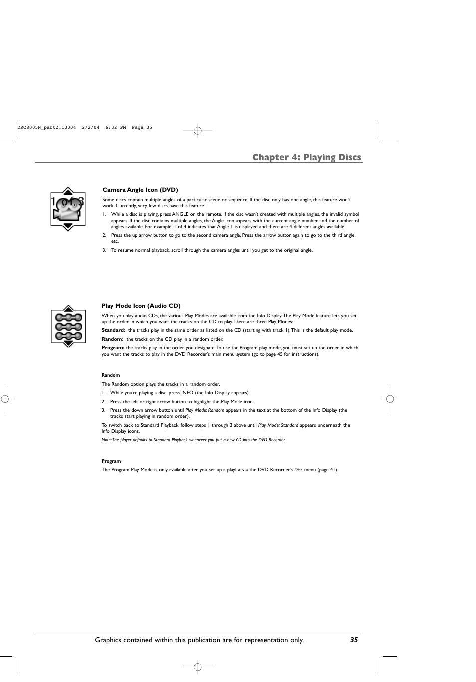 Chapter 4: playing discs | RCA DRC8005N User Manual | Page 37 / 60