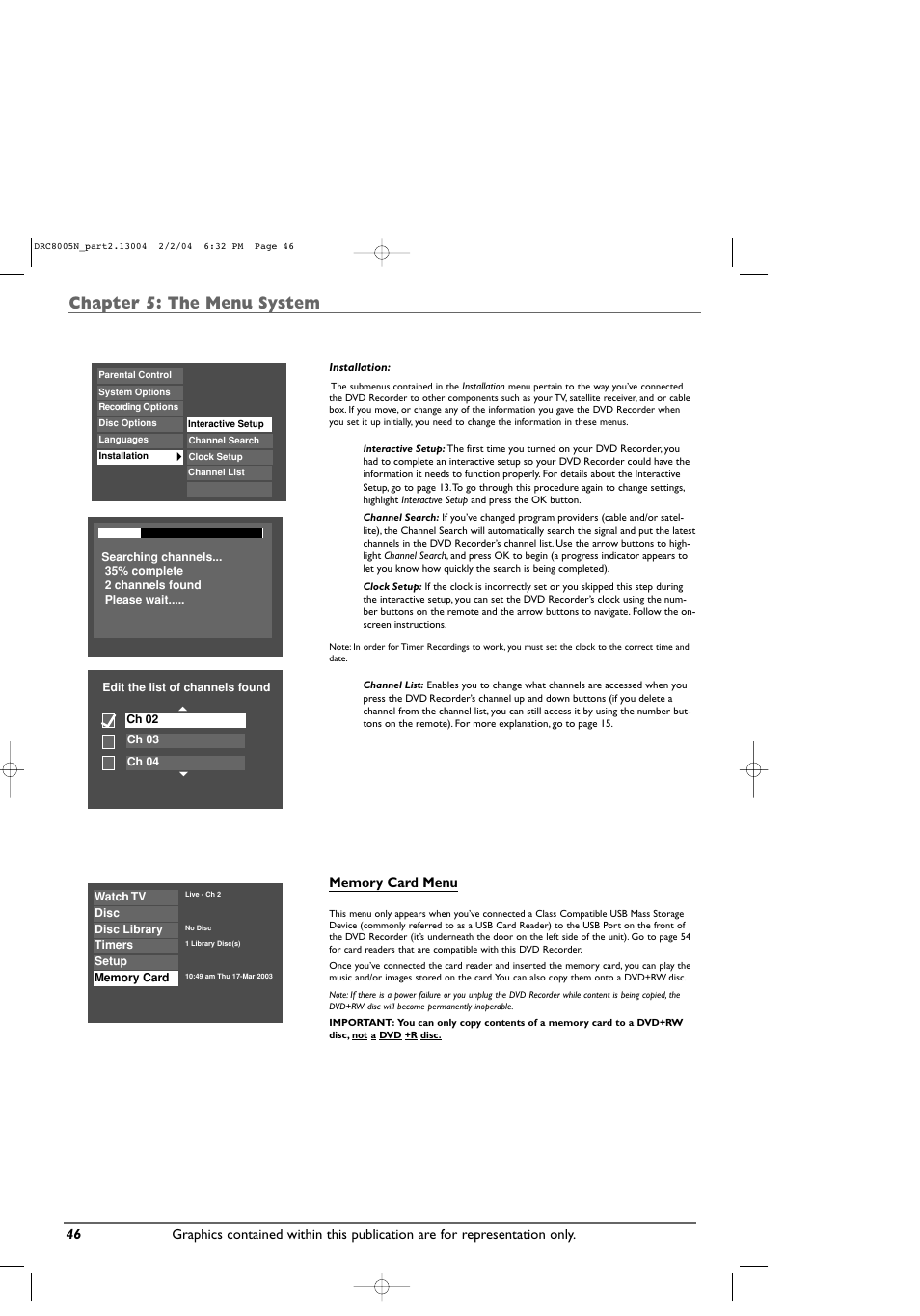 Chapter 5: the menu system | RCA DRC8005N User Manual | Page 48 / 60