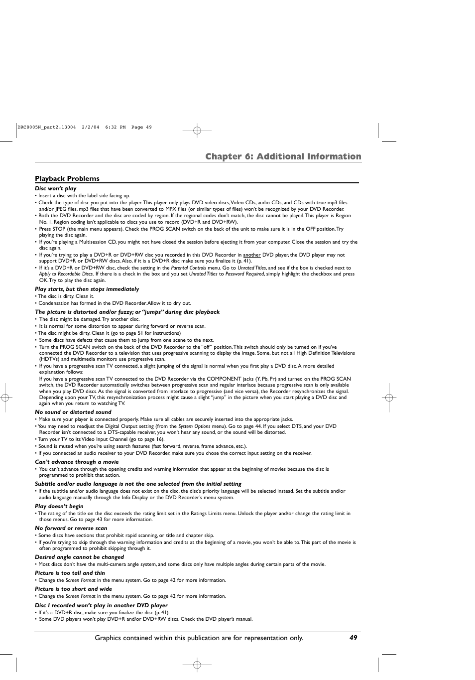 Chapter 6: additional information | RCA DRC8005N User Manual | Page 51 / 60