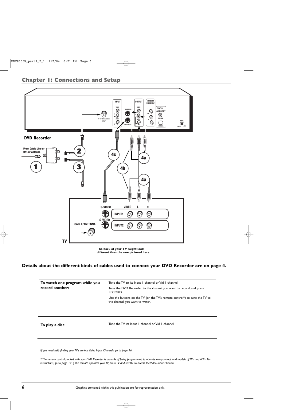 Chapter 1: connections and setup | RCA DRC8005N User Manual | Page 8 / 60