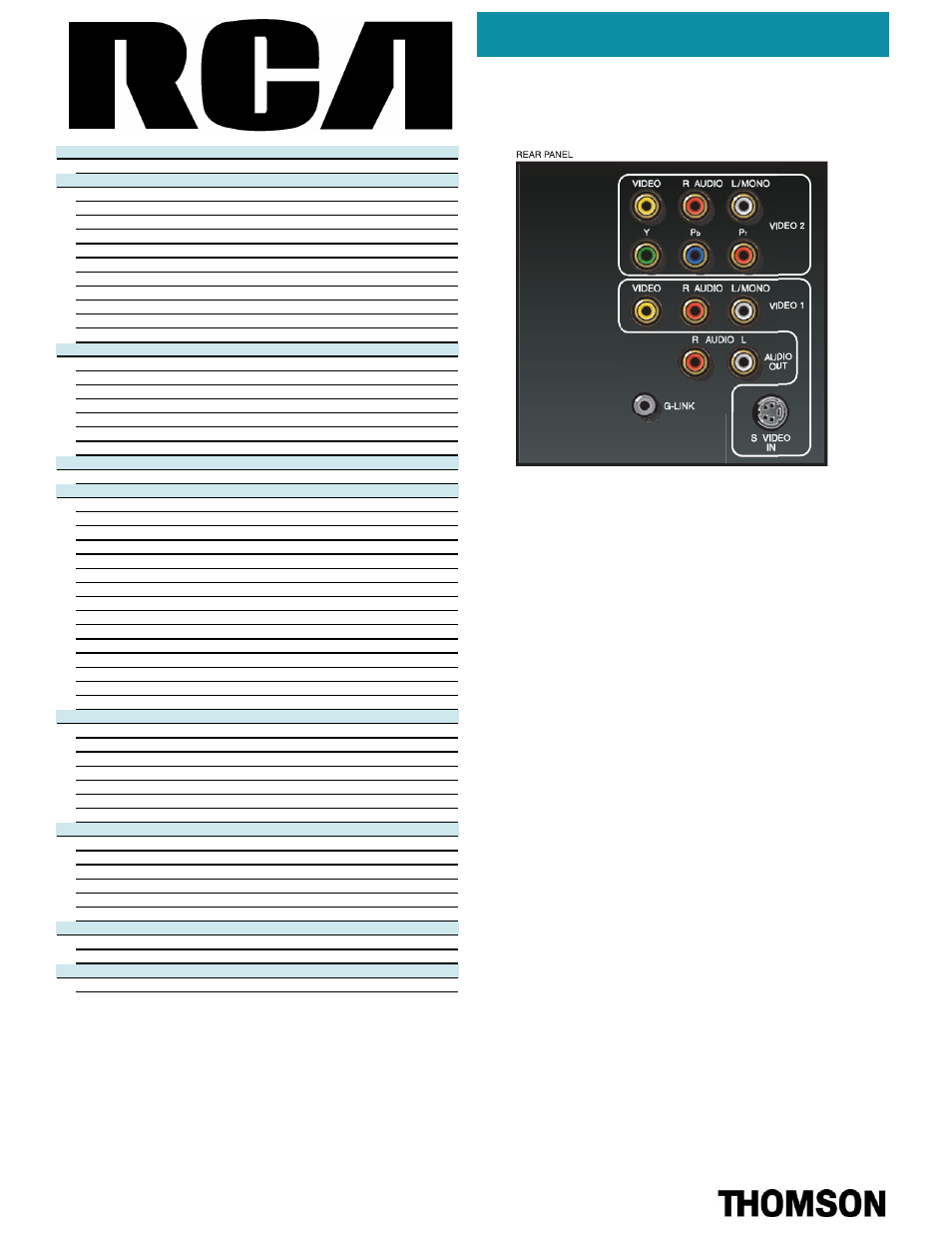 Technical specifications | RCA G36710  EN User Manual | Page 2 / 2