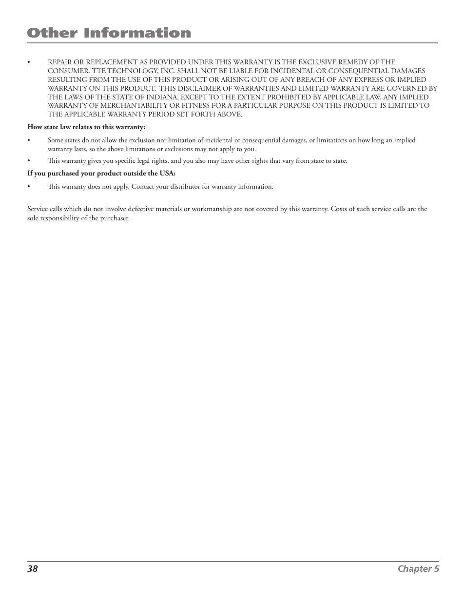Other information | RCA J27F636 User Manual | Page 38 / 40