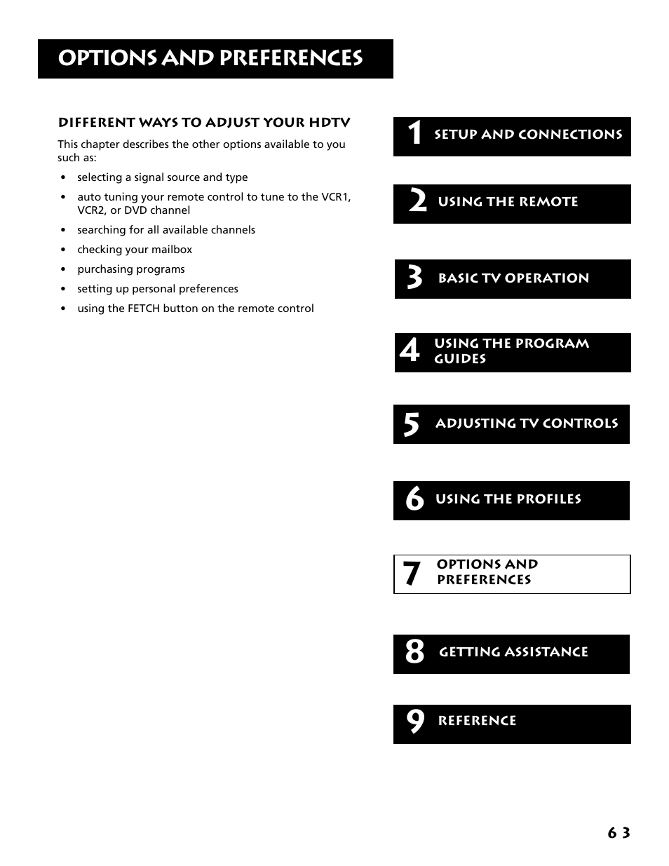 Options and preferences | RCA F38310 User Manual | Page 67 / 100