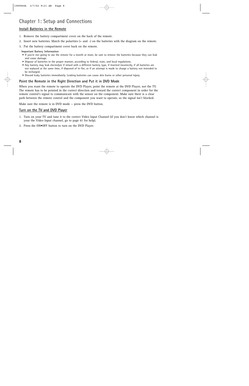 Chapter 1: setup and connections | RCA DRC220N User Manual | Page 10 / 68