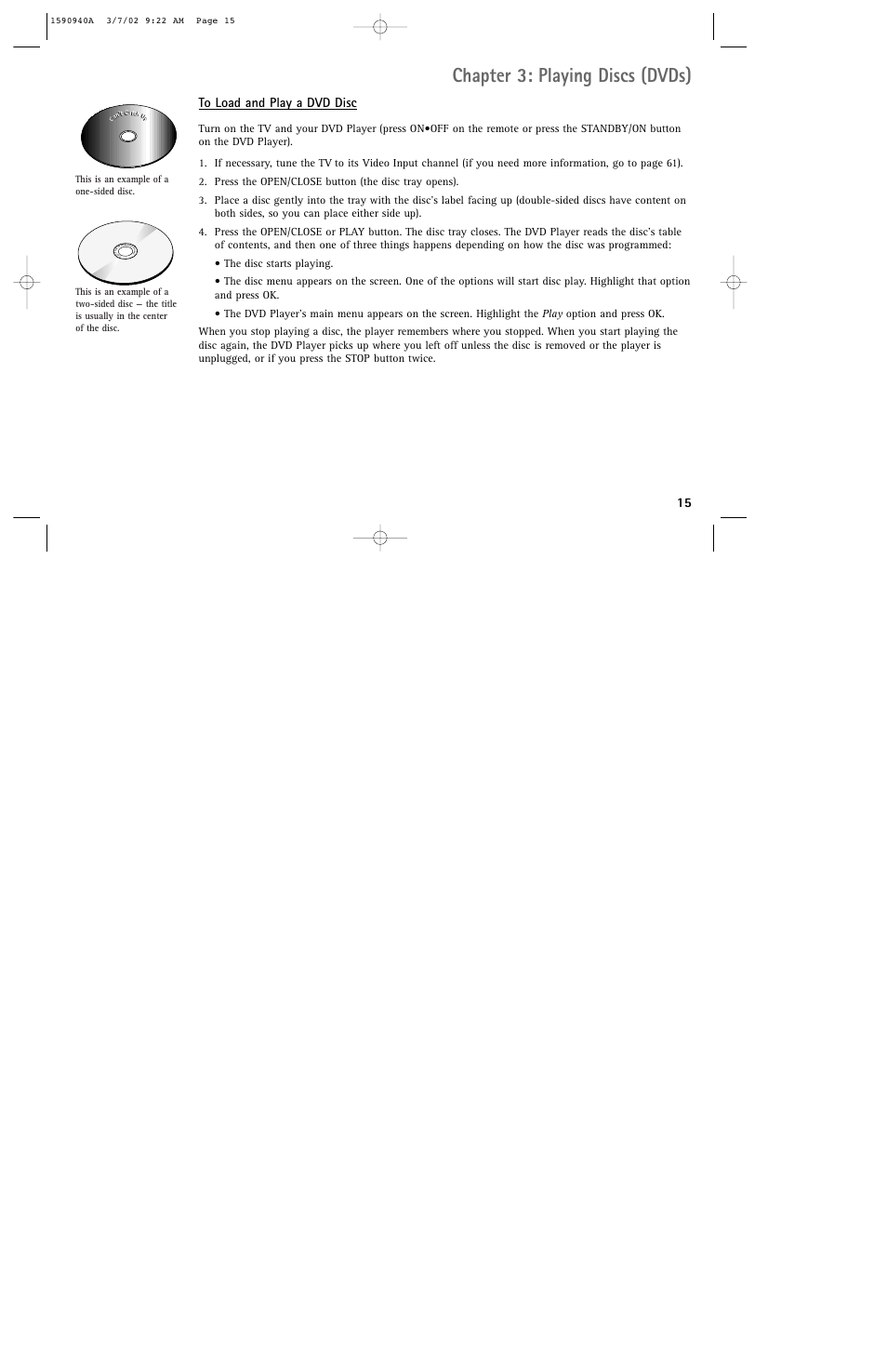 Chapter 3: playing discs (dvds) | RCA DRC220N User Manual | Page 17 / 68