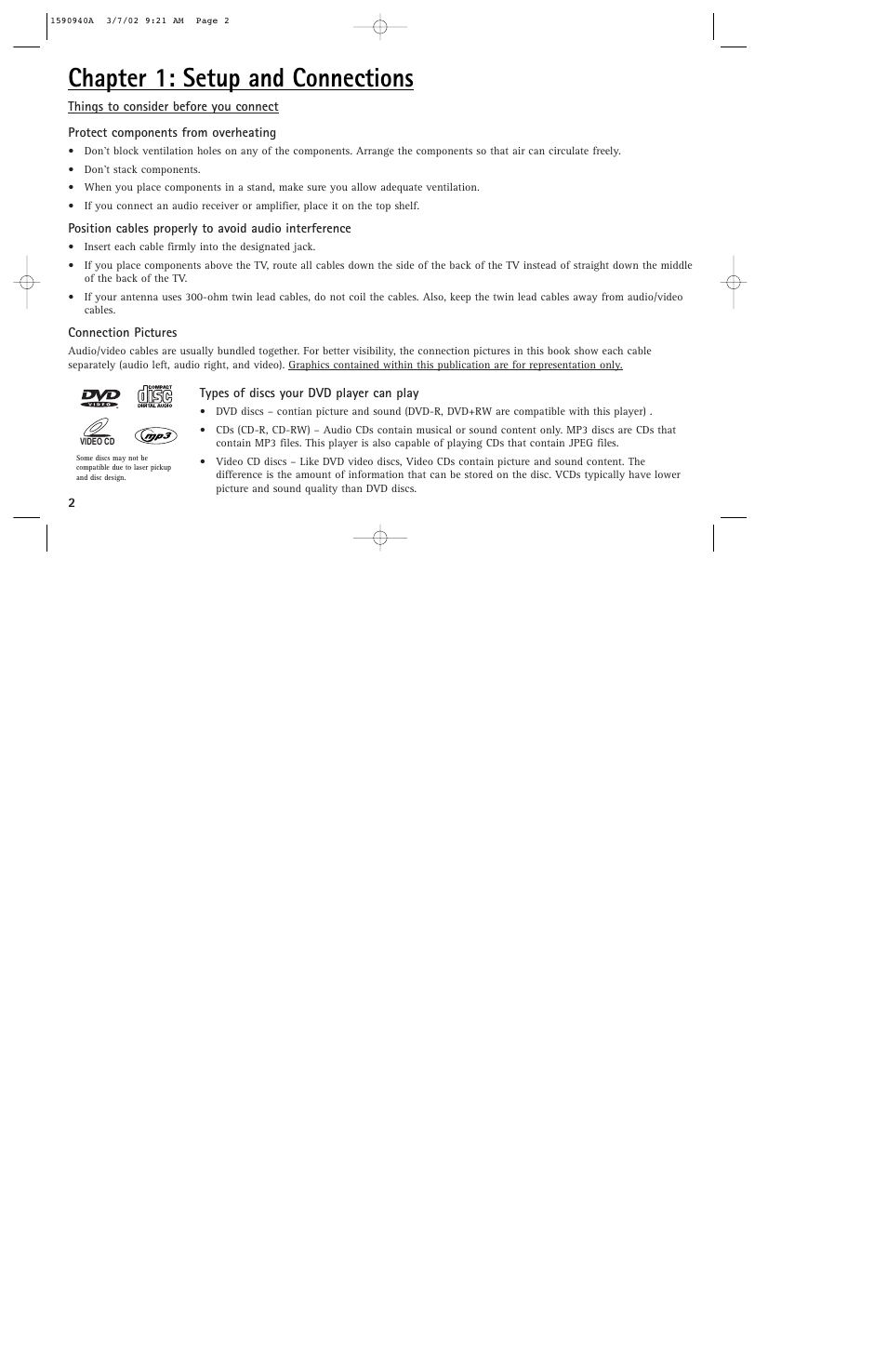Chapter 1: setup and connections | RCA DRC220N User Manual | Page 4 / 68