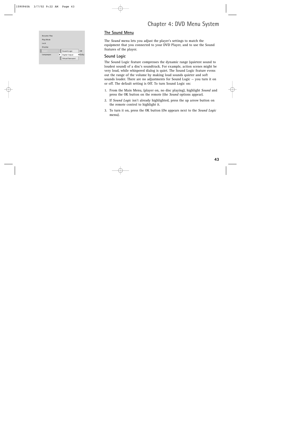 Chapter 4: dvd menu system | RCA DRC220N User Manual | Page 45 / 68