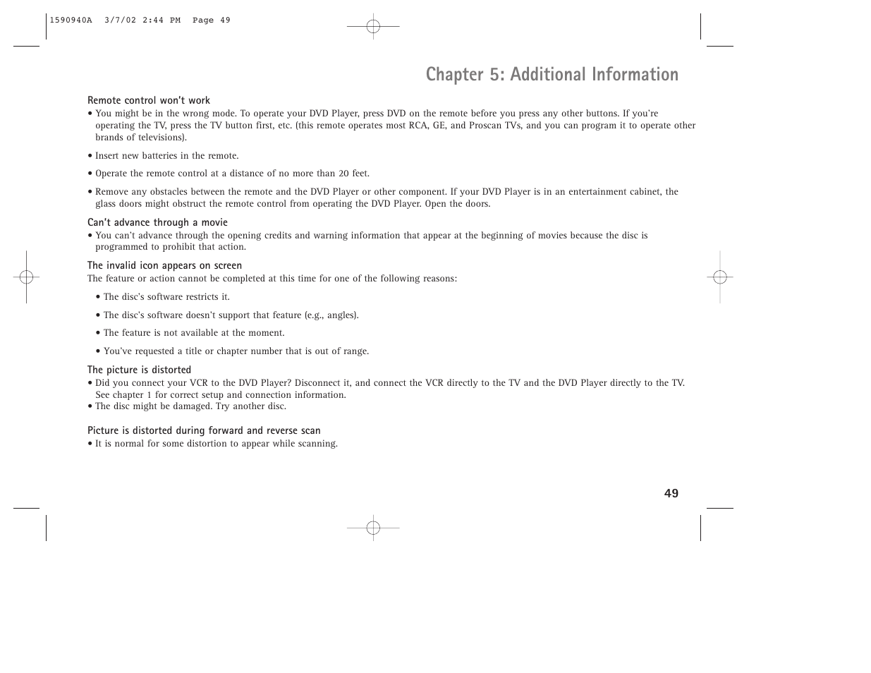 Chapter 5: additional information | RCA DRC220N User Manual | Page 51 / 68