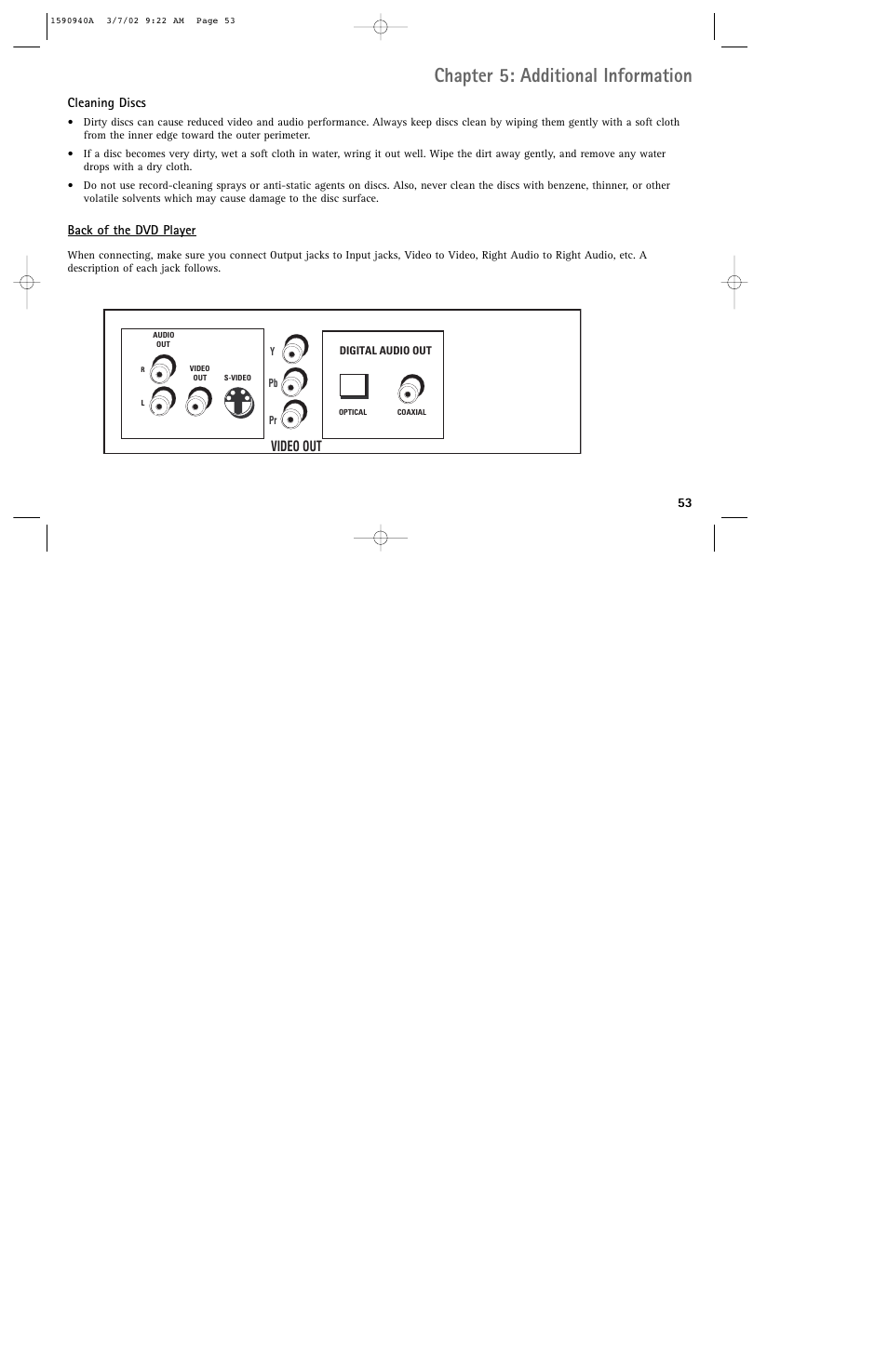 Chapter 5: additional information, Video out | RCA DRC220N User Manual | Page 55 / 68