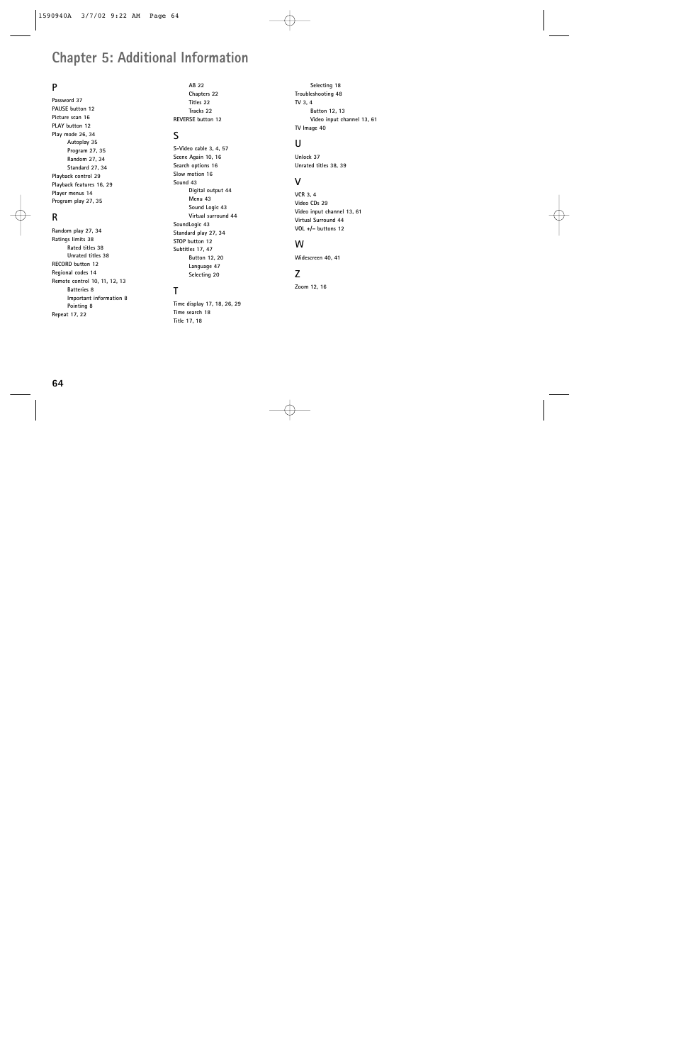 Chapter 5: additional information | RCA DRC220N User Manual | Page 66 / 68