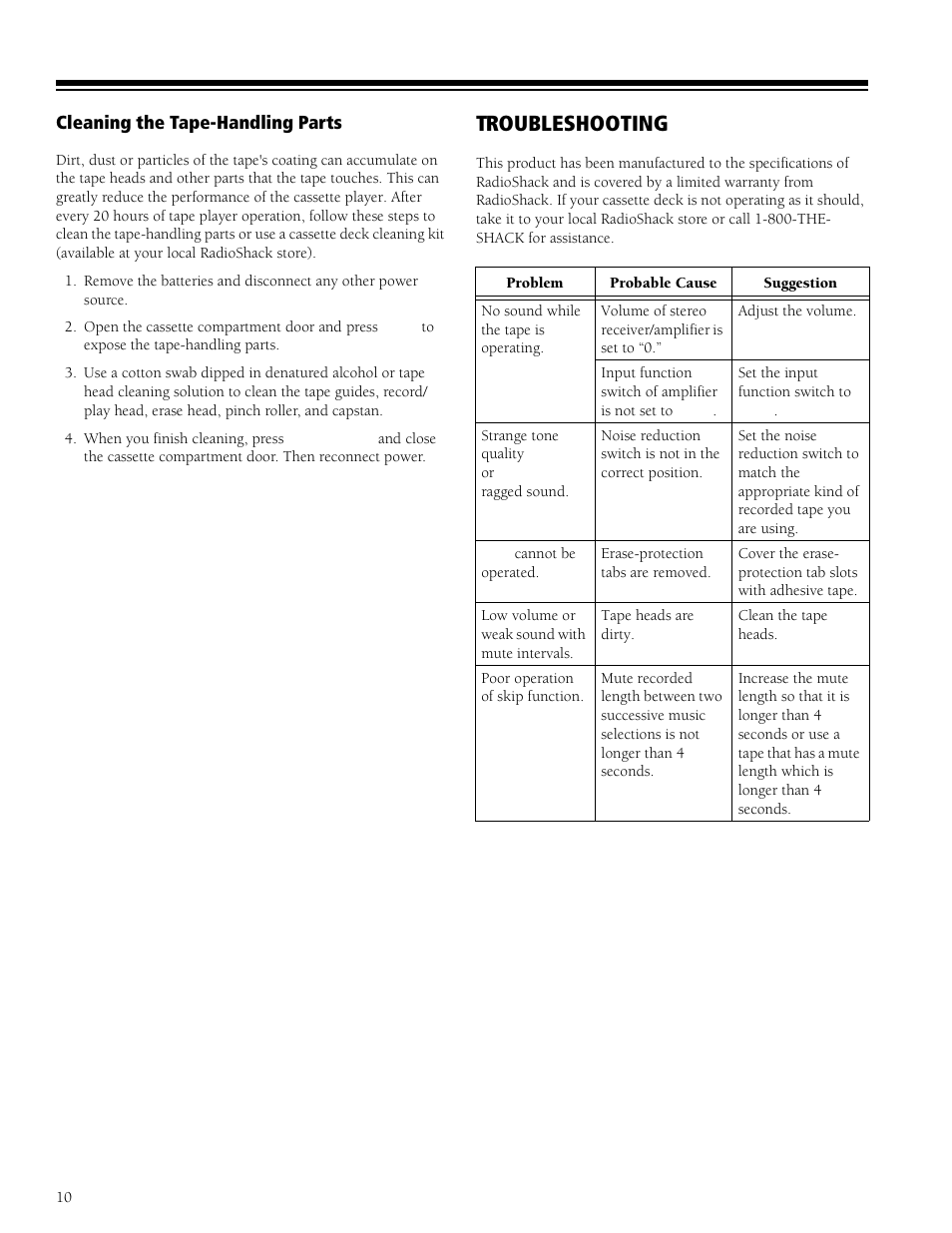 Troubleshooting | RCA SCT-550 User Manual | Page 10 / 12