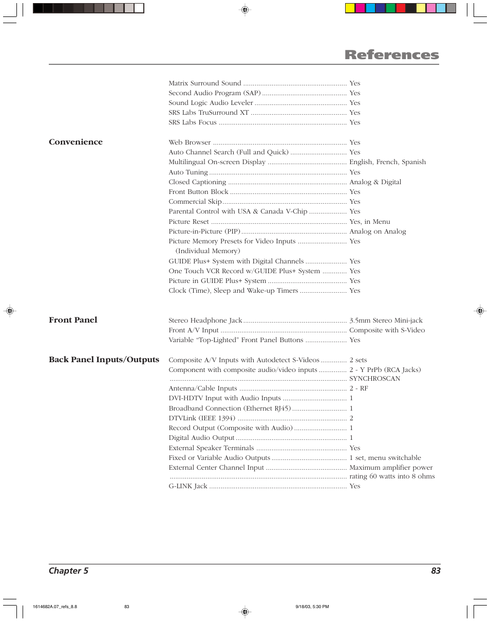 References | RCA HDLP61 User Manual | Page 85 / 96