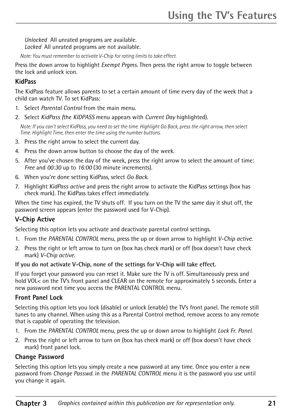 Using the tv’s features | RCA 1616362A User Manual | Page 23 / 32