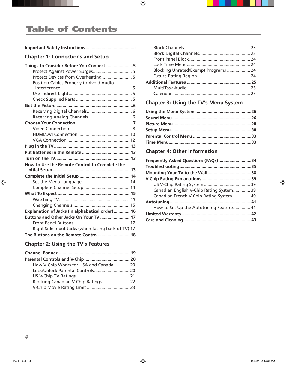 RCA LCD User Manual | Page 4 / 44
