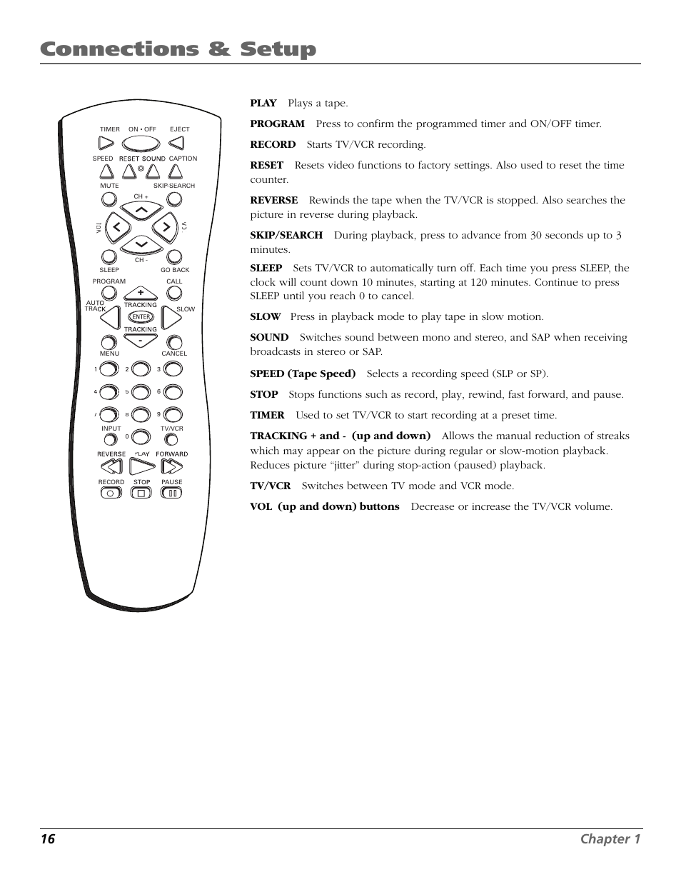 Connections & setup, 16 chapter 1 | RCA F19425 User Manual | Page 18 / 44