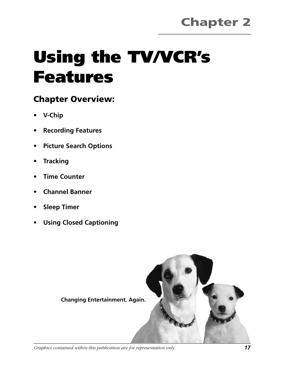 Using the tv/vcr’s features, Chapter 2, Chapter overview | RCA F19425 User Manual | Page 19 / 44