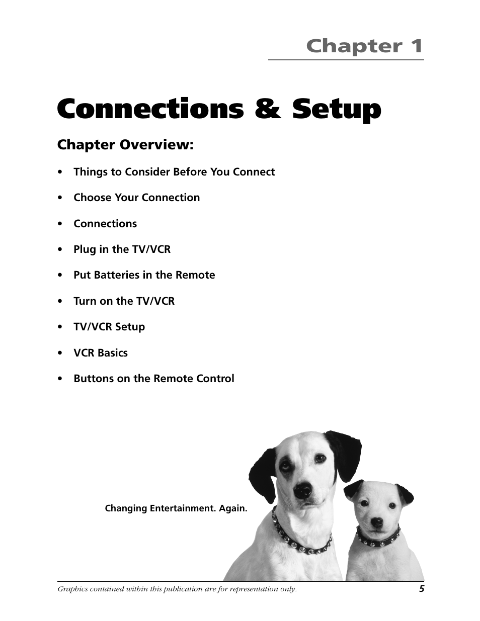 Connections & setup, Chapter 1, Chapter overview | RCA F19425 User Manual | Page 7 / 44